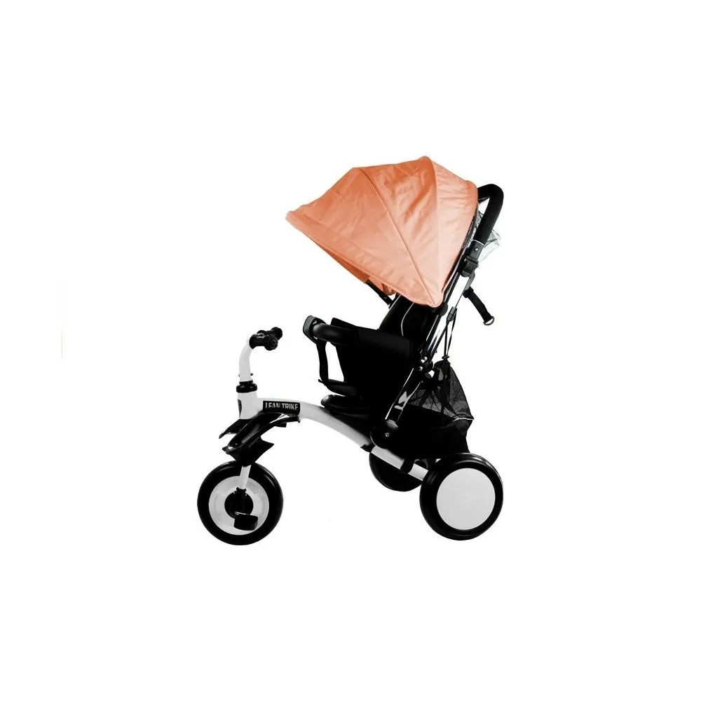 Widok z boku na rowerek trójkołowy PRO400 z regulowaną rączką