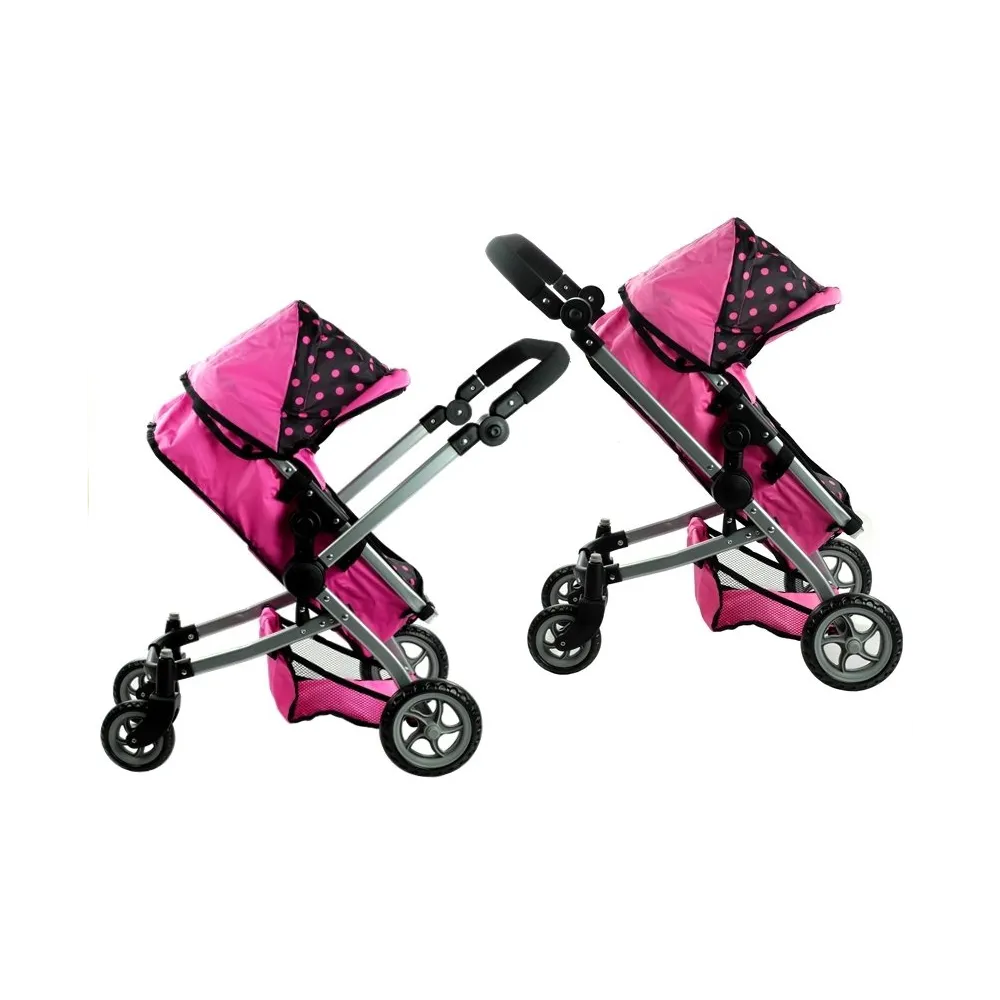 Wózek dla lalek Alice w funkcji spacerówki z uchwytem i torbą