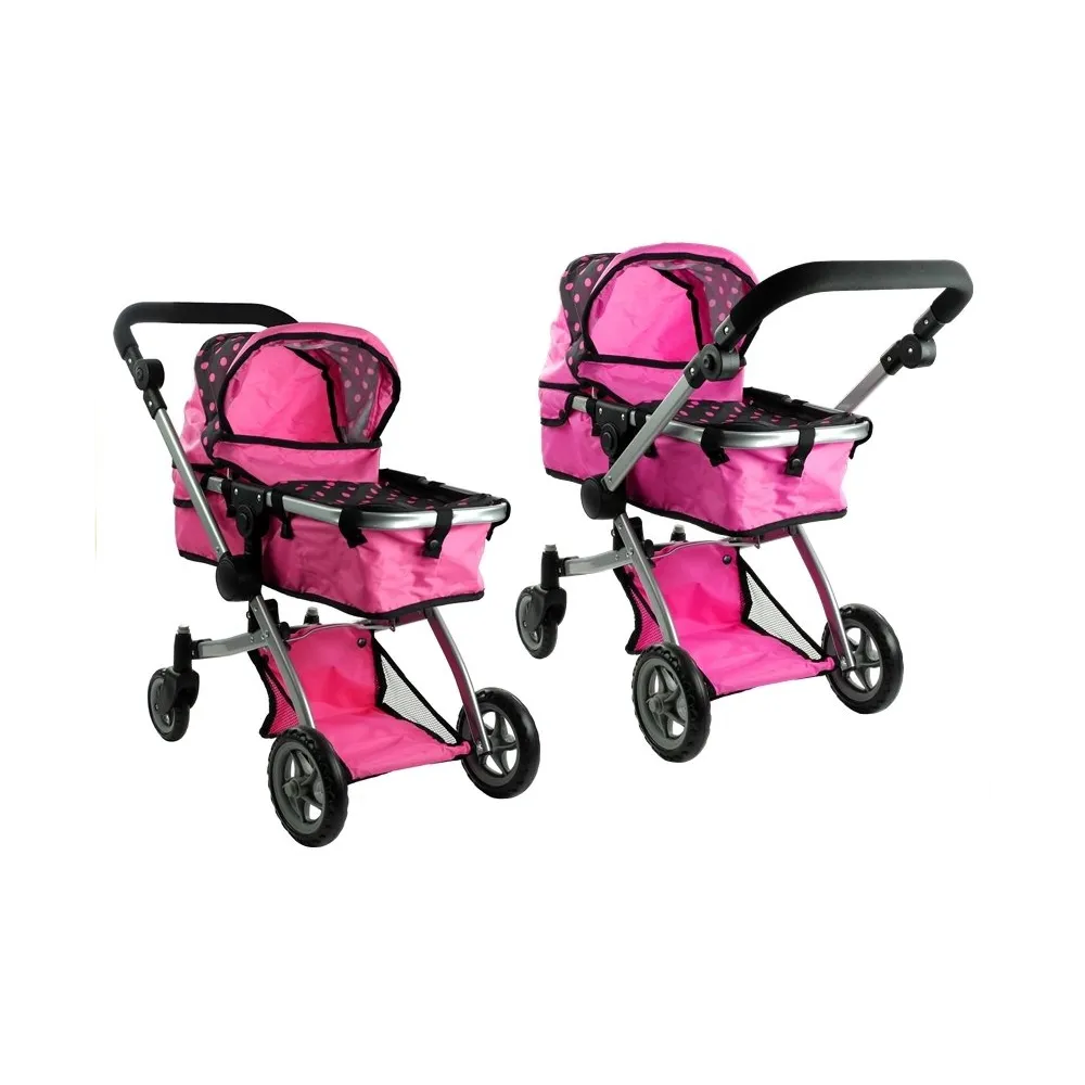 Zbliżenie na aluminiową ramę wózka dla lalek Alice