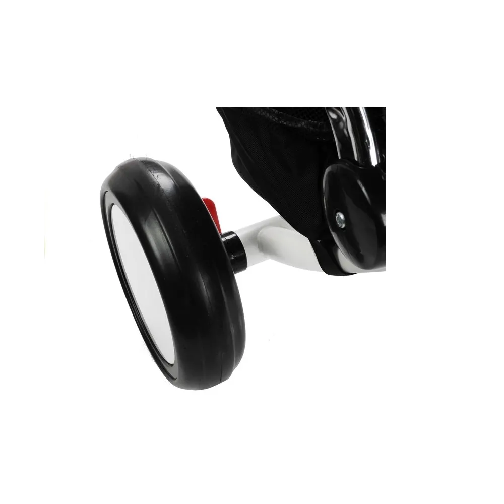 Widok na kierownicę i oparcie rowerka PRO400 Pomarańczowy z bliska