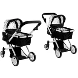 Głęboki wózek Alice do lalek w kolorze czarno-białym, prezentacja