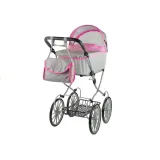 Duży głęboki wózek Alice Retro z regulowaną rączką do zabawy