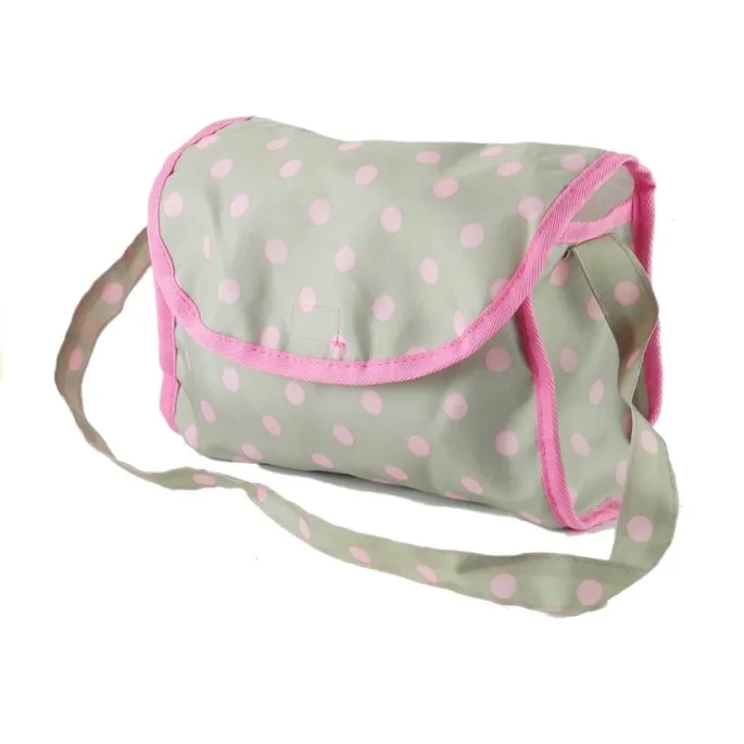 Wózek dla lalek retro z torbą na rzep i dolnym koszykiem na akcesoria