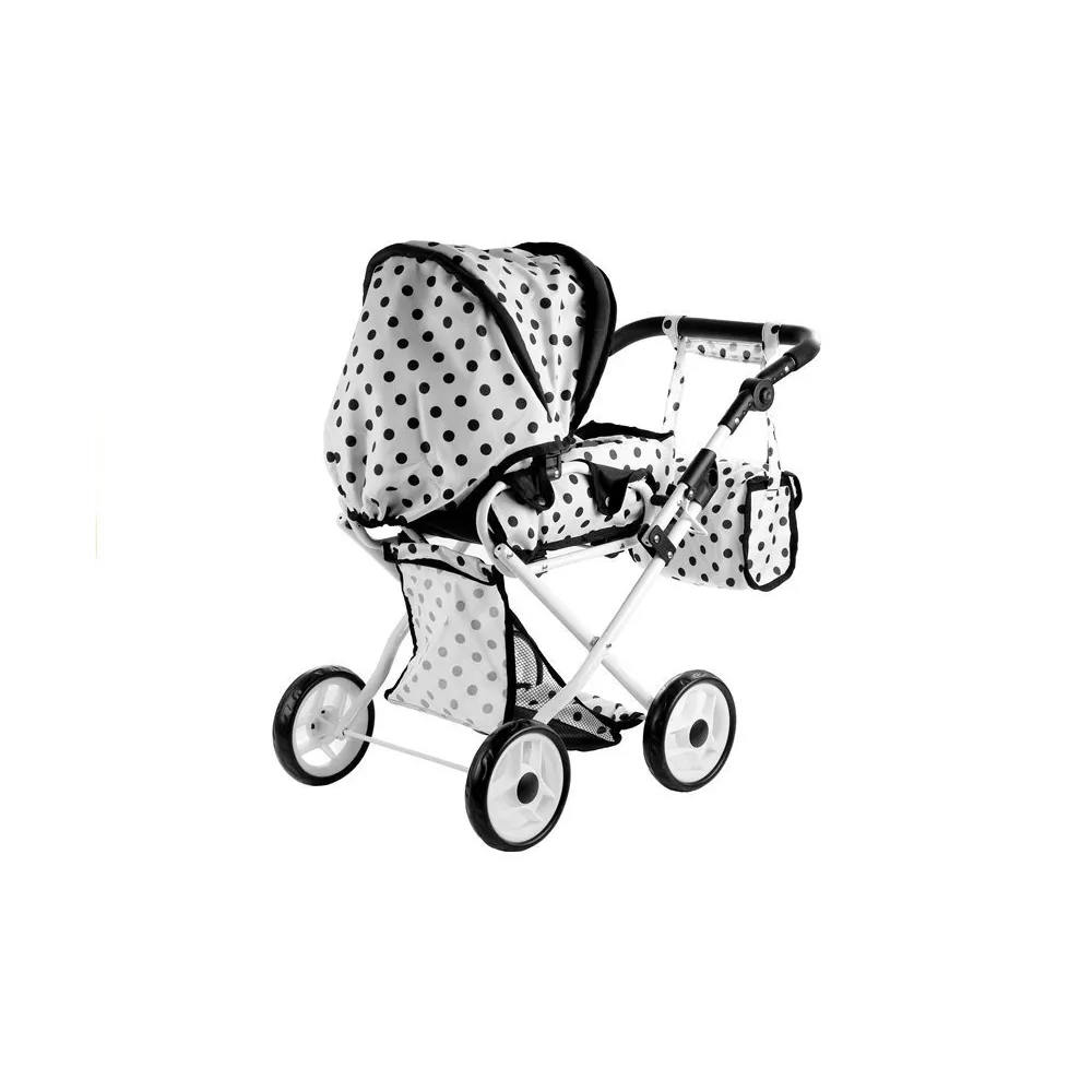 Głęboki wózek dla lalek z regulowaną rączką i wytrzymałą konstrukcją