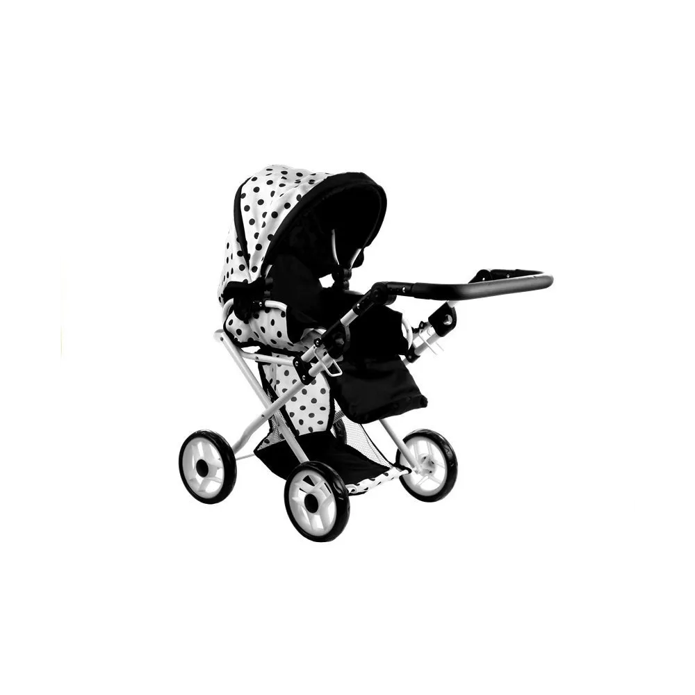 Zestaw wózek Alice z praktycznym koszykiem i akcesoriami dla lalek