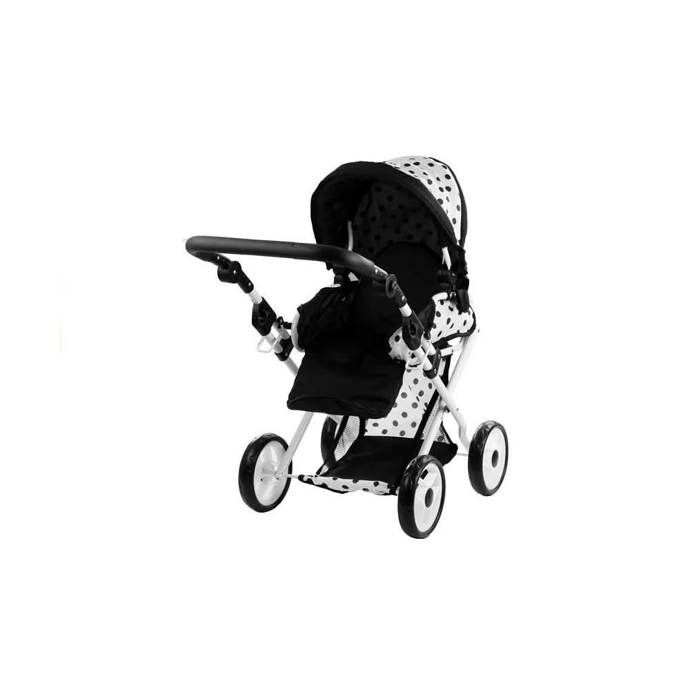 Zbliżenie na aluminiowe rurki i piankowo-gumowe koła wózka Alice