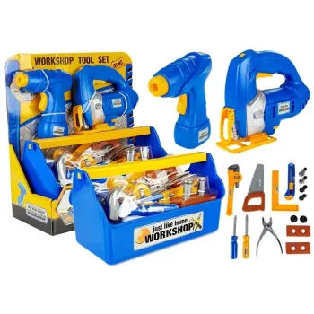 Kolorowy zestaw narzędzi dla dzieci w praktycznej skrzynce