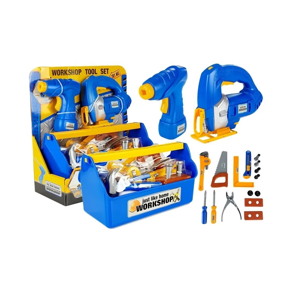 Kolorowy zestaw narzędzi dla dzieci w praktycznej skrzynce