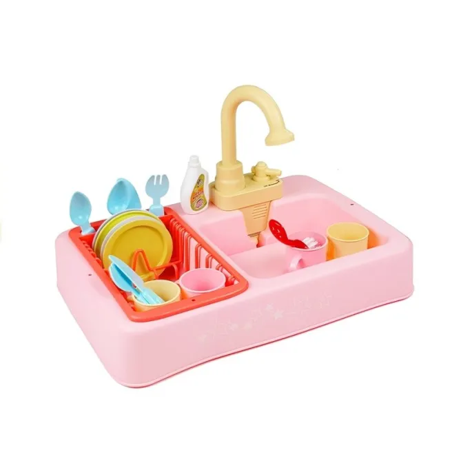 Bezpieczny plastikowy zlew do nauki sprzątania dla dziecka