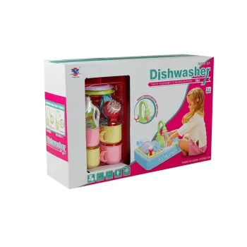 Kolorowy zlew zabawka ze szczotką i płynem do naczyń