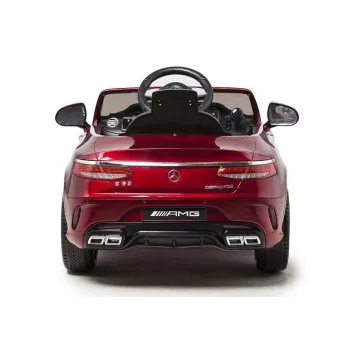 Jednoosobowy fotel z ekoskóry w dziecięcym Mercedesie S63 na akumulator