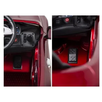 Czerwony Mercedes S63 z kołami EVA, idealny do jazdy po każdej nawierzchni