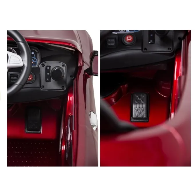 Czerwony Mercedes S63 z kołami EVA, idealny do jazdy po każdej nawierzchni