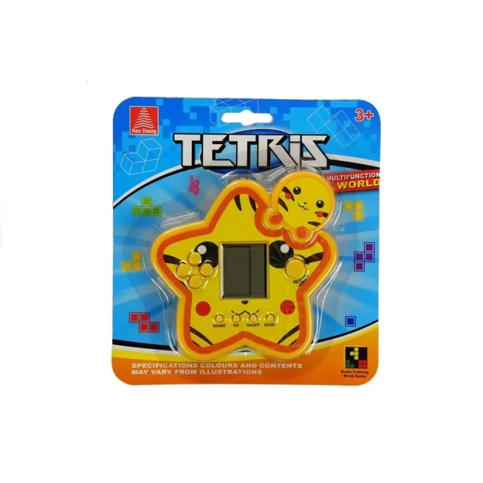 Opakowanie gry elektronicznej Tetris Gwiazdka Żółta z widocznymi wymiarami