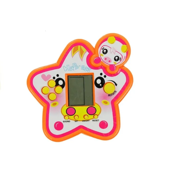 Zabawka Tetris w formie czerwonej gwiazdy z czytelnym ekranem