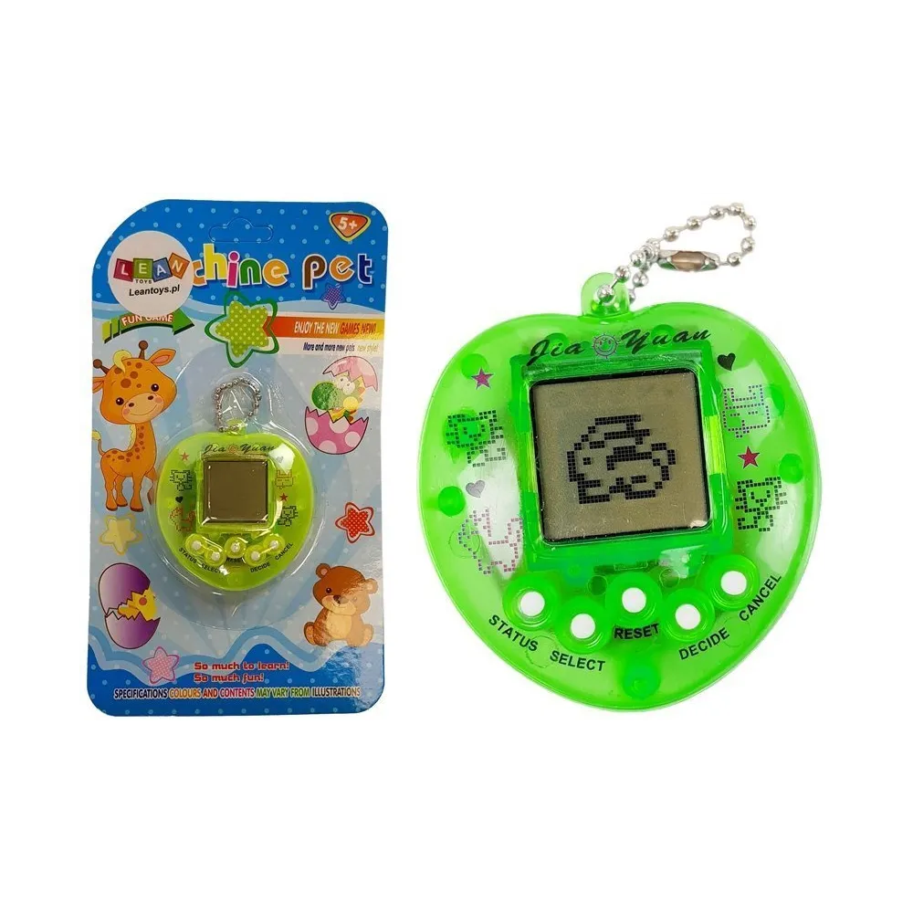 Elektroniczna gra Tamagotchi Zielona z krótkim łańcuszkiem dla dzieci