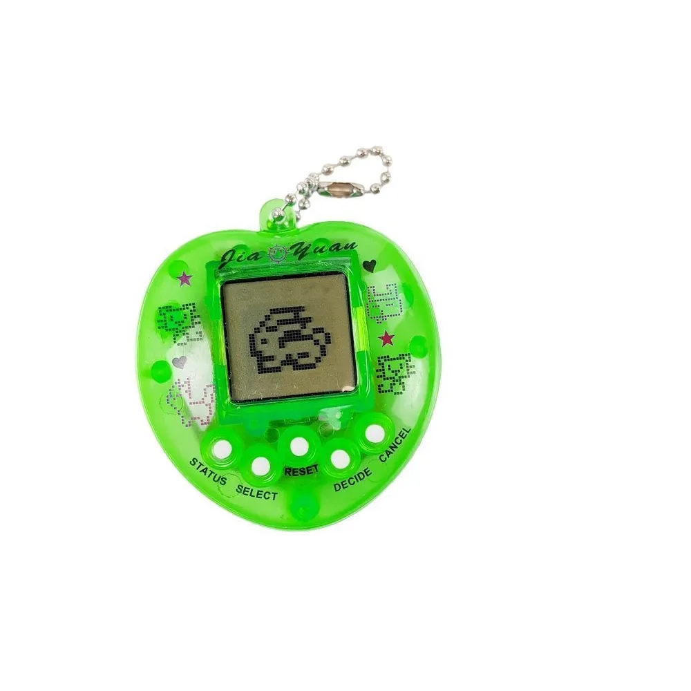 Kultowa zielona zabawka Tamagotchi z bateriami i smyczą