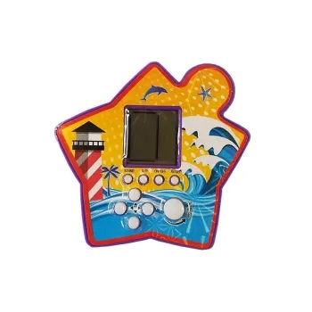 Klasyczna gra Tetris kieszonkowa w fioletowym wydaniu dla dzieci i dorosłych