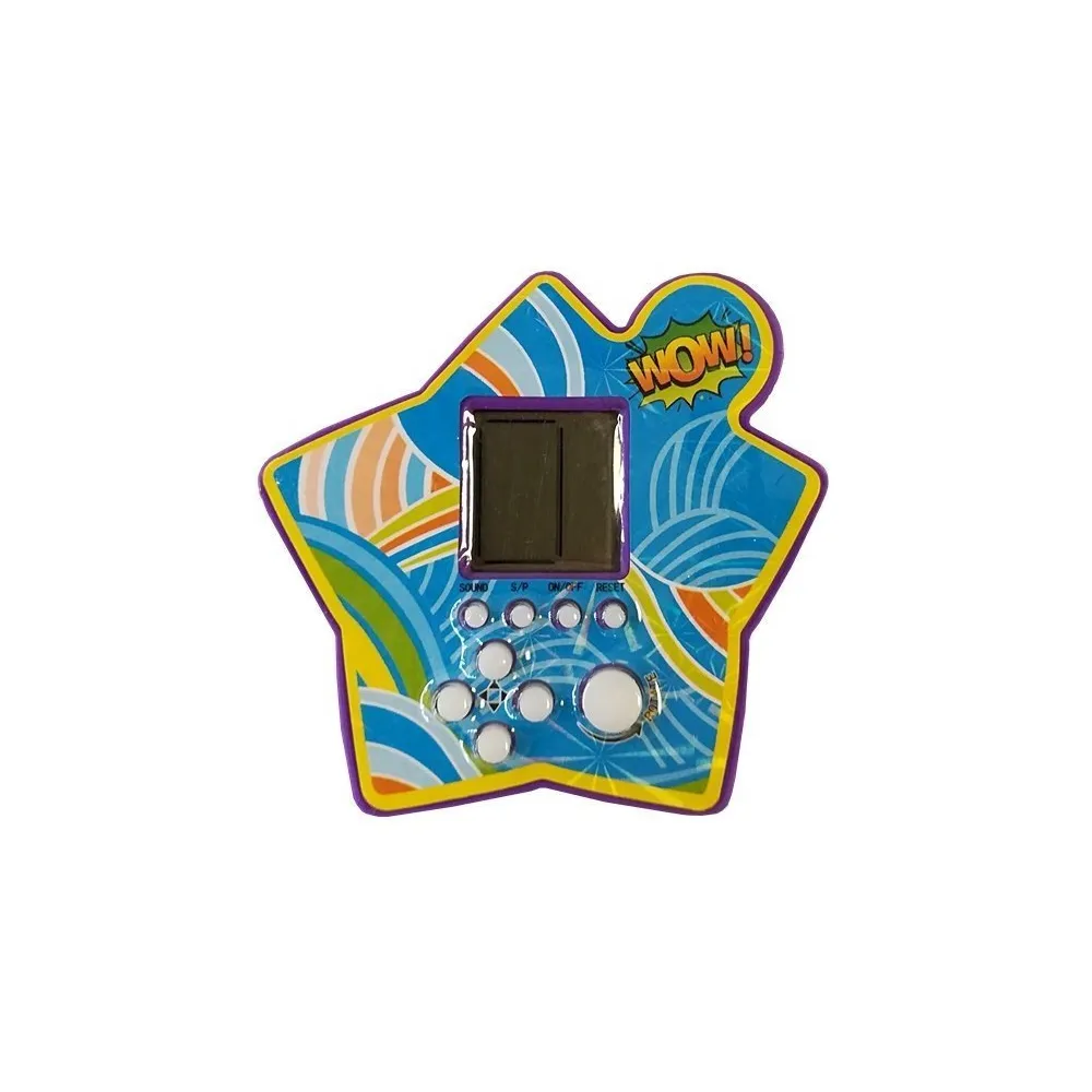 Intuicyjne białe przyciski gry kieszonkowej Tetris w wersji fioletowej