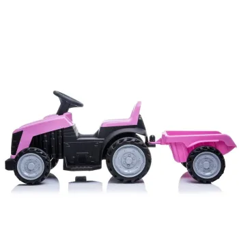 Zabawkowy traktor akumulatorowy do jazdy po ogrodzie z przyczepą