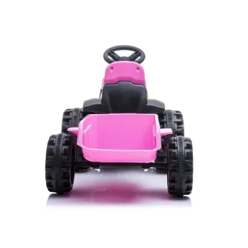 Różowy traktor dziecięcy na akumulator z przyczepą do przewożenia zabawek
