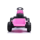 Różowy traktor dziecięcy na akumulator z przyczepą do przewożenia zabawek