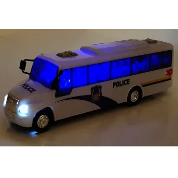 Model policyjnego autobusu z detalami, wykonany z metalu i tworzywa