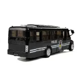 Szczegółowy model metalowy autobusu policyjnego dla dzieci powyżej 3 lat