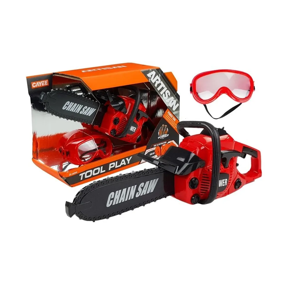 Zestaw majsterkowicza z piłą i okularami ochronnymi dla dzieci