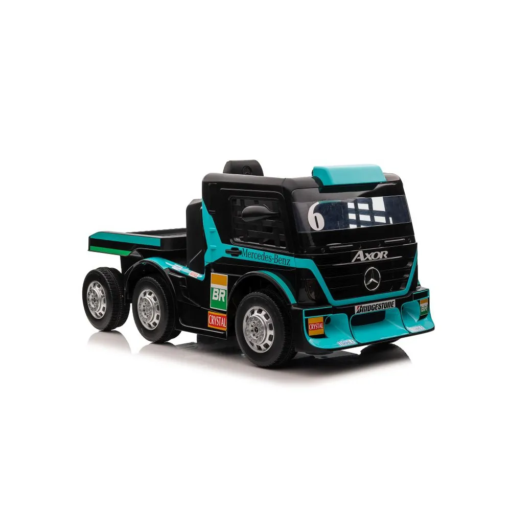 Auto Na Akumulator Mercedes+ Naczepa XMX622B Niebieski LCD