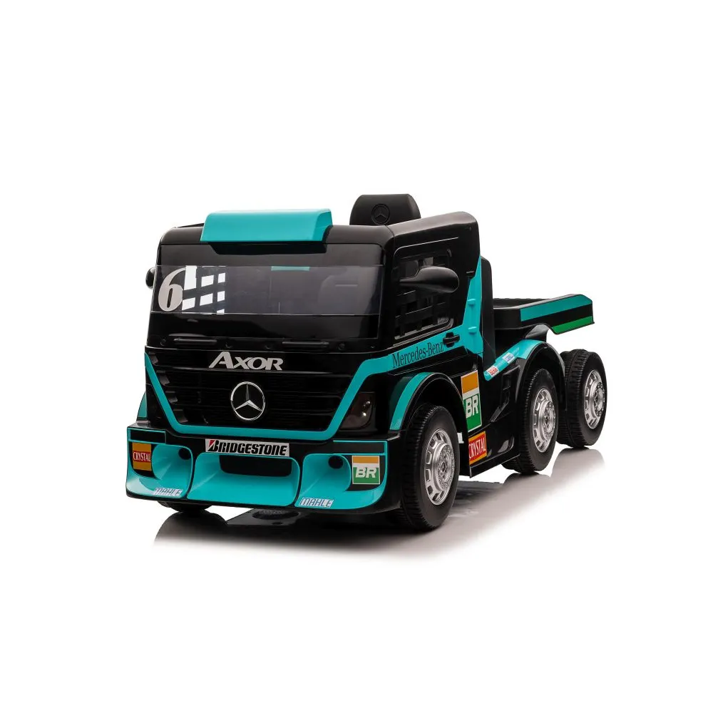 Auto Na Akumulator Mercedes+ Naczepa XMX622B Niebieski LCD