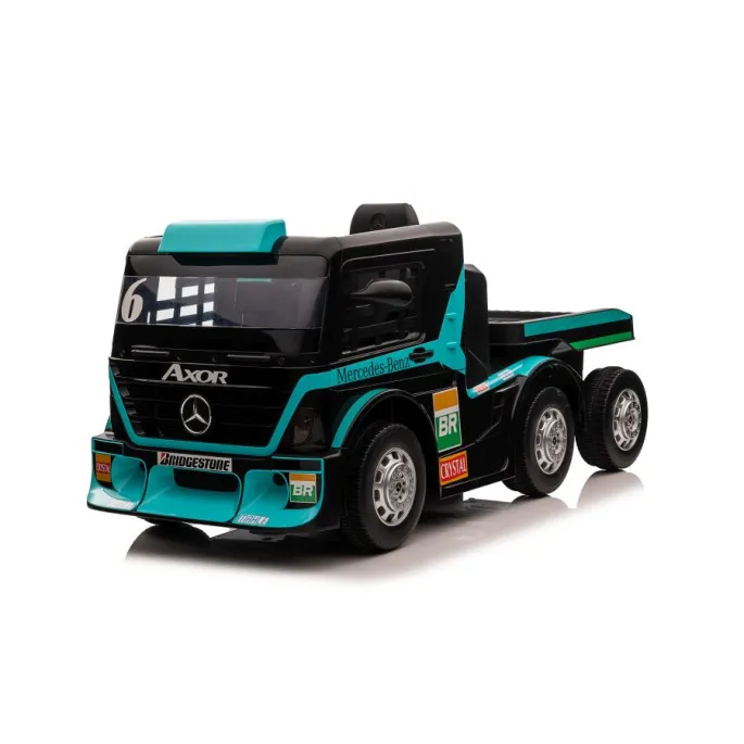 Auto Na Akumulator Mercedes+ Naczepa XMX622B Niebieski LCD