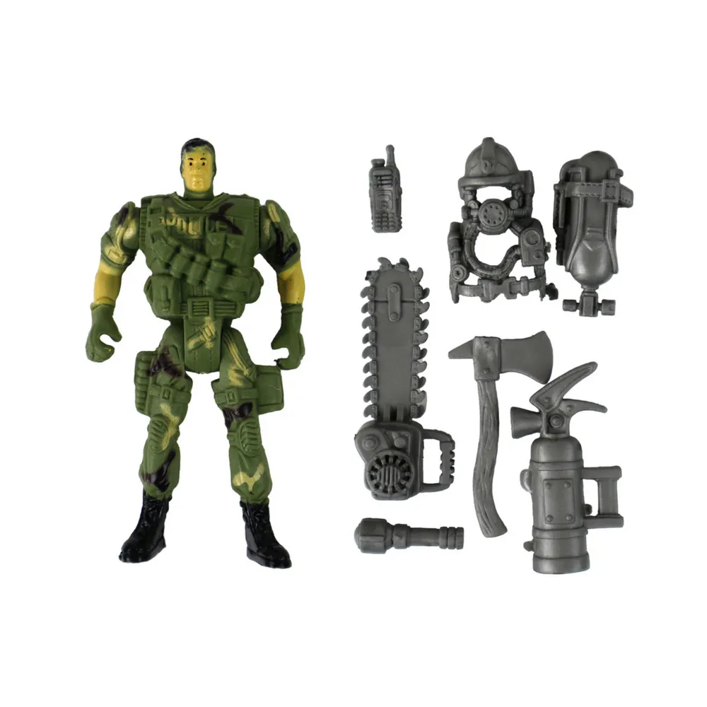 Figurka żołnierza z zestawu militarnego w dynamicznej pozie