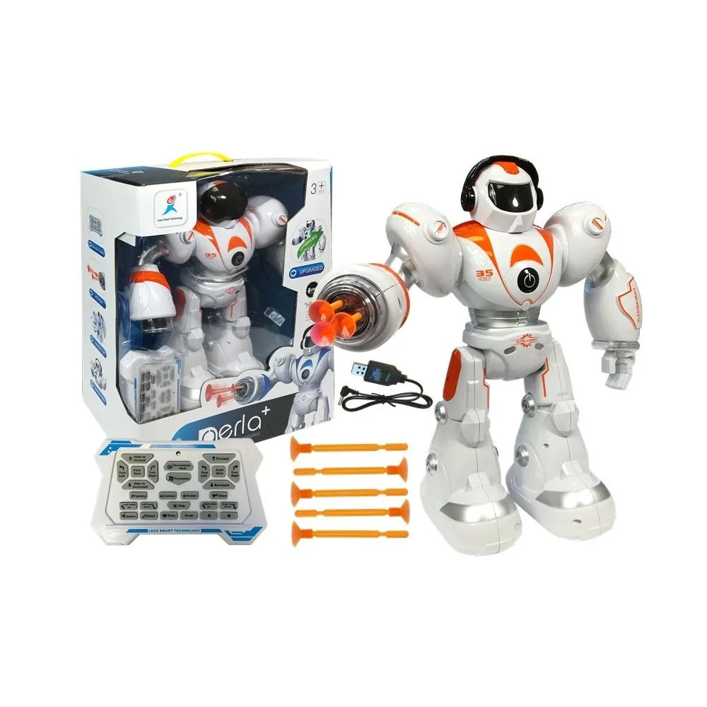 Pomarańczowy robot zdalnie sterowany dla dzieci z efektem LED