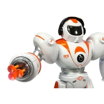 Interaktywny robot dziecięcy z funkcją strzelania pociskami