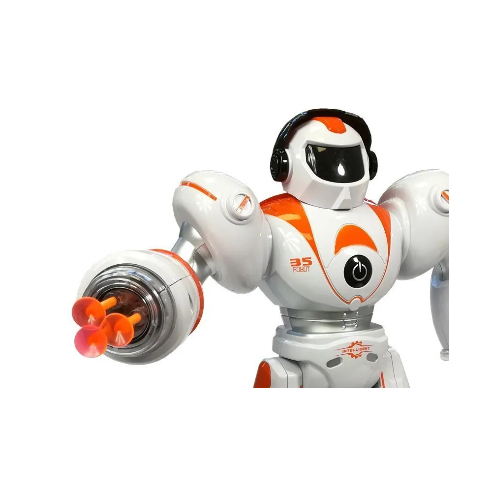 Interaktywny robot dziecięcy z funkcją strzelania pociskami