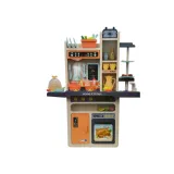 Duży zestaw kuchenny dla dzieci z garnkami, sztućcami i światłami