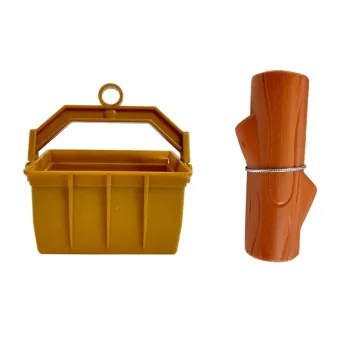 Dźwig budowlany R/C w trakcie podnoszenia i opuszczania ładunku