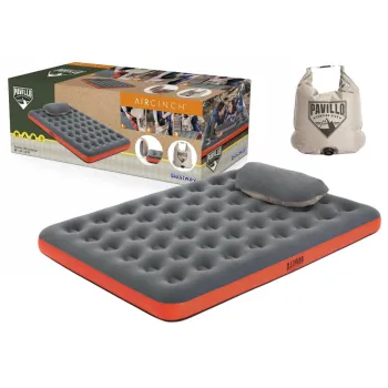 Dmuchany materac Bestway 67703 o wymiarach 203x152x22 cm rozłożony na podłodze