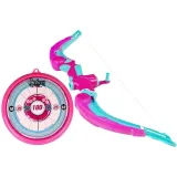 Zestaw łuczniczy z łukiem, tarczą i trzema strzałami na przyssawki różowy