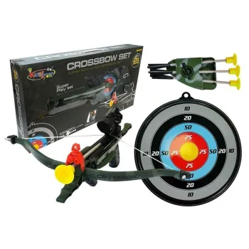 Kusza na strzałki z przyssawką w kolorze ciemnozielonym dla dzieci