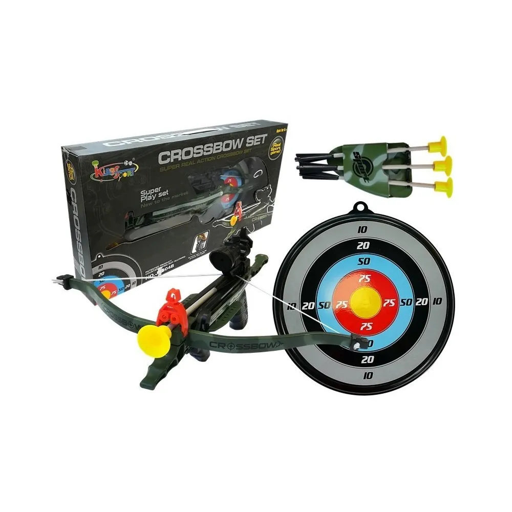 Kusza na strzałki z przyssawką w kolorze ciemnozielonym dla dzieci