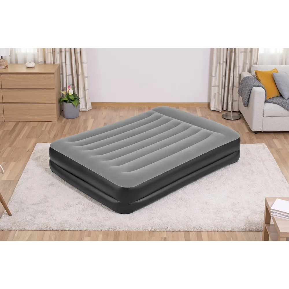 Zbliżenie na flokowaną powierzchnię materaca Bestway 203 x 152 cm