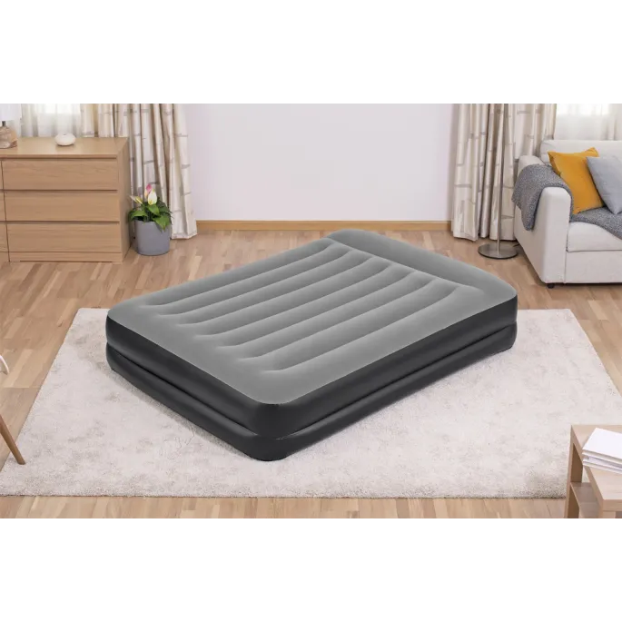 Zbliżenie na flokowaną powierzchnię materaca Bestway 203 x 152 cm