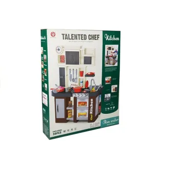 Bezpieczna kuchnia zabawkowa z akcesoriami dla dzieci