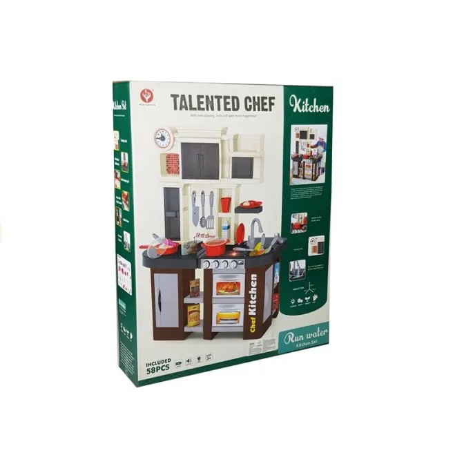 Bezpieczna kuchnia zabawkowa z akcesoriami dla dzieci