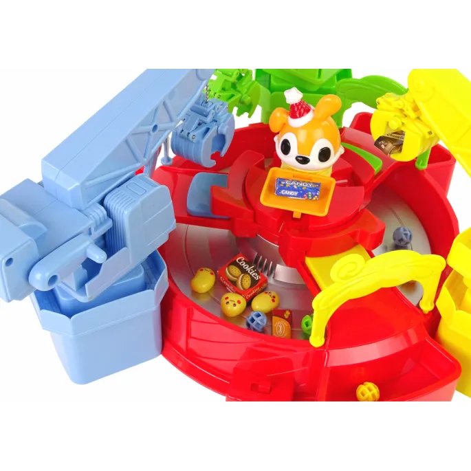 Zestaw do gry zręcznościowej z karuzelą i dźwigami na słodycze