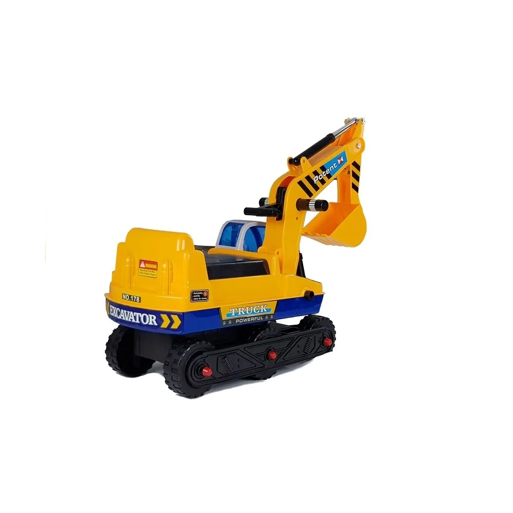 Opakowanie jeździka koparki z wymiarami na tle neutralnym