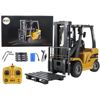 Zdalnie sterowany wózek widłowy R/C 1:10 w realistycznej kolorystyce