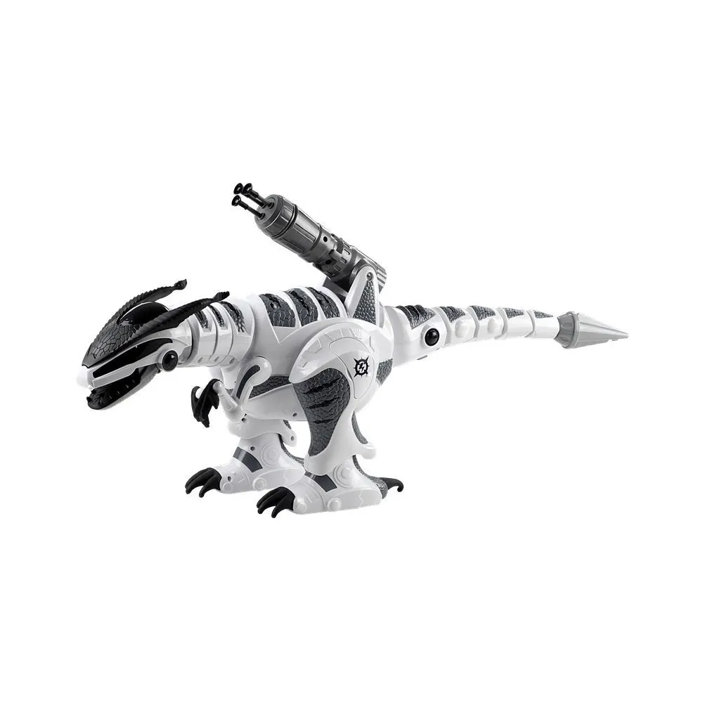 Dziecko bawiące się zdalnie sterowanym dinozaurem RC na podłodze